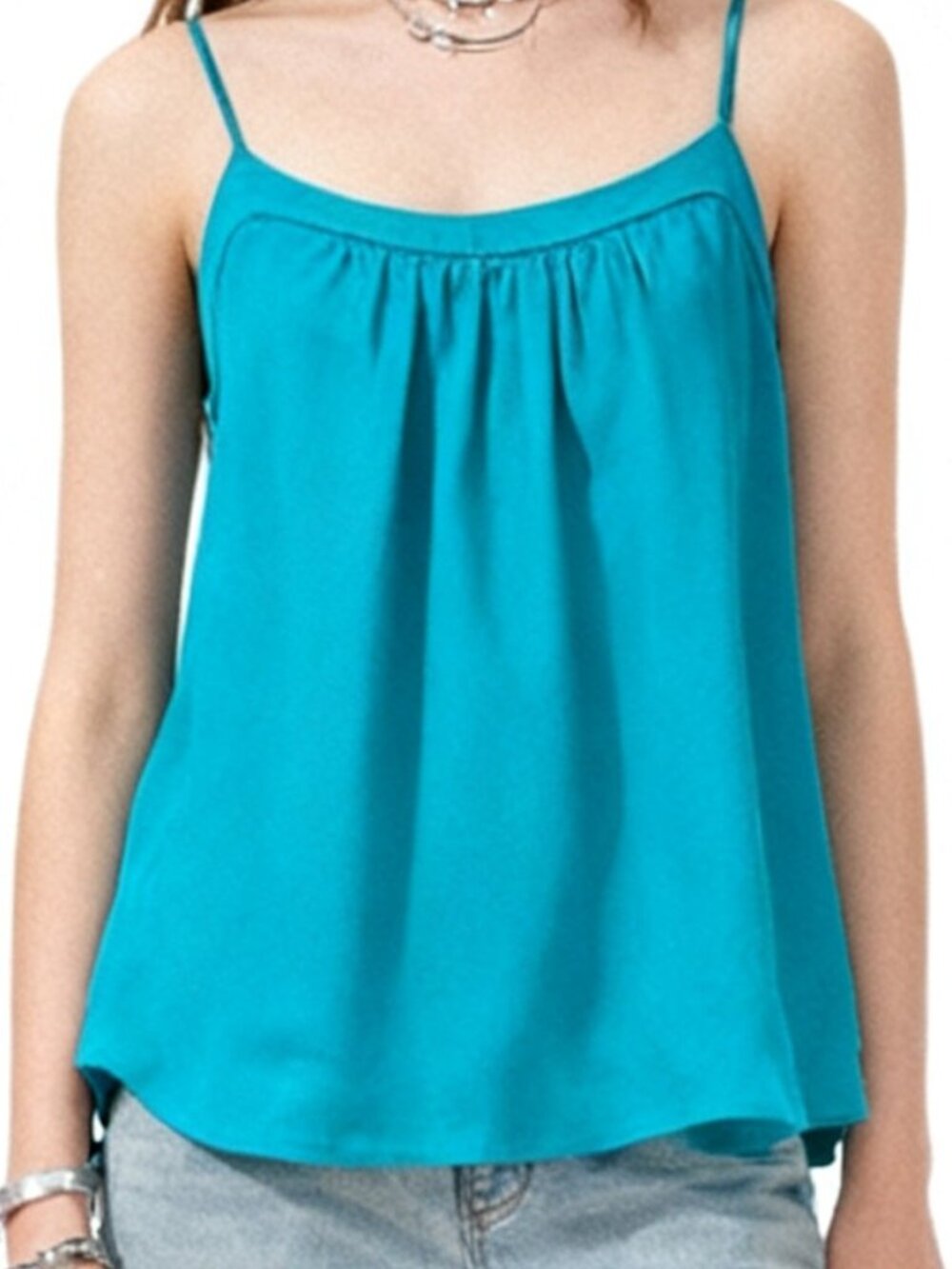 LOFT Teal Green Cami Tank Top Spaghetti Strap Y2K Size M - NWOT